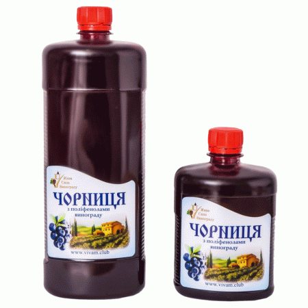Черника с полифенолами винограда, питьевой гель, 1000 мл